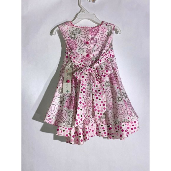 Maggie & Zoe Geometric Pattern Sleeveless Ruffled Dress Size 24 Months - Picture 2 of 6